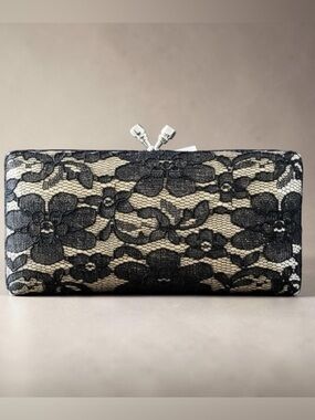 Bijoux Terner Black Lace Evening Clutch Purse Formal Bag